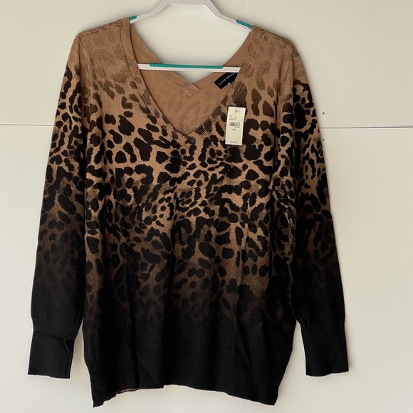 NWT! ($60) Lane Bryant Women's Plus Size Sweater Leopard Ombre Lightweight 22/24 - Picture 9 of 13